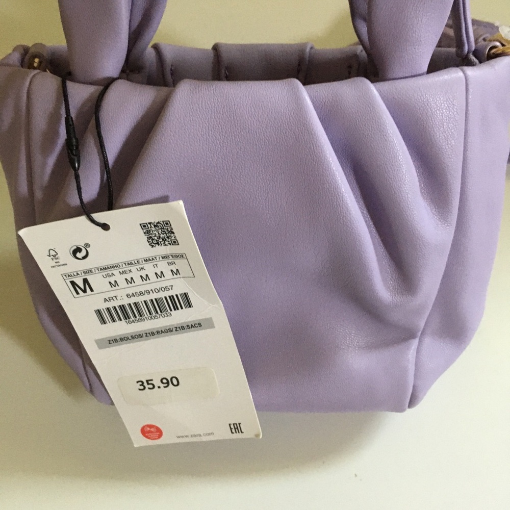 Zara soft mini lavender light purple crossbody bag - Picture 7 of 9